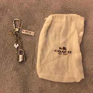 Coach lock and key keychain